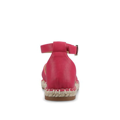 Journee LYDDIA ESPADRILLE SANDALS IN VEGAN LEATHER - Hot Pink