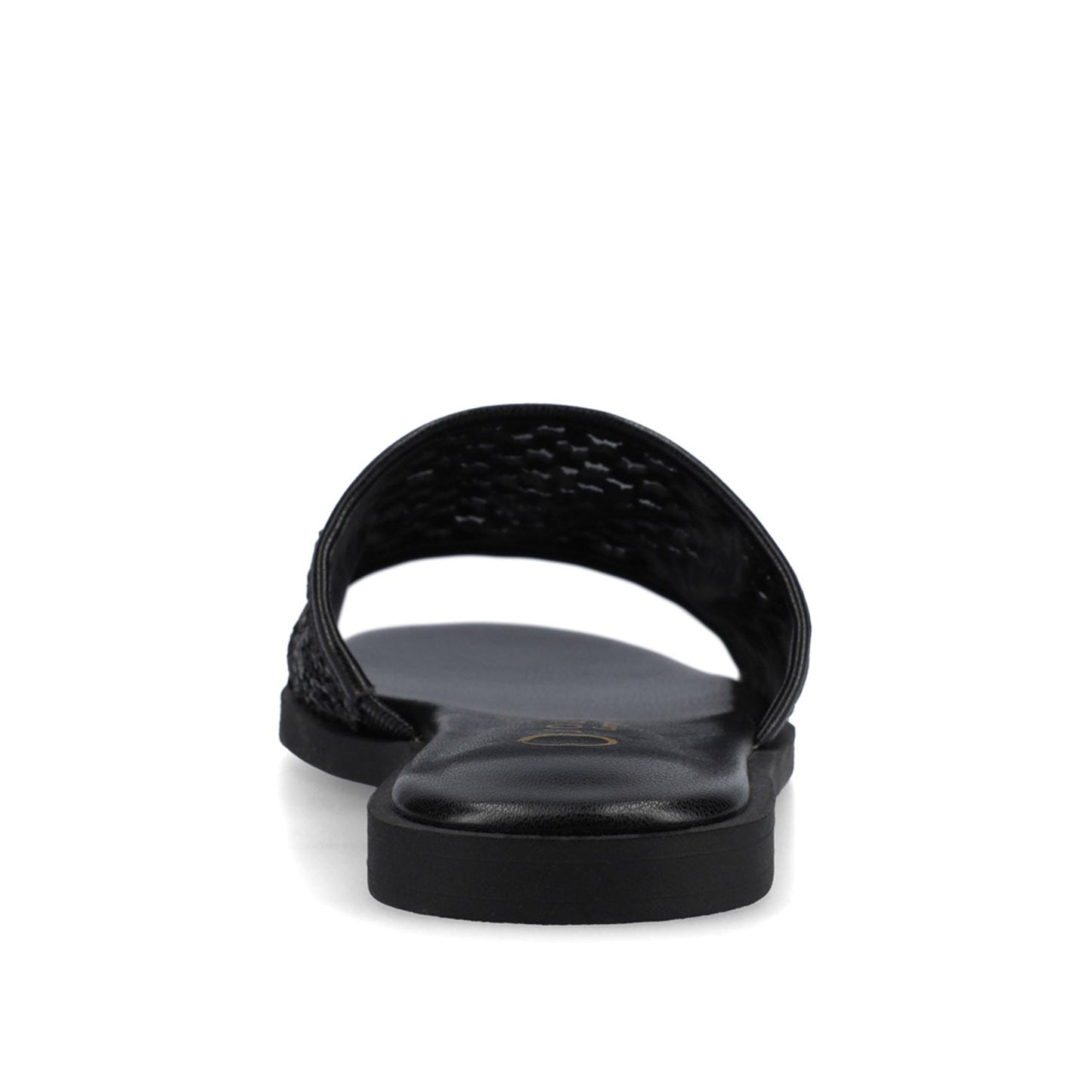 Journee PRISILLA SLIDE SANDALS IN STATEMENT - Black Open Raffia