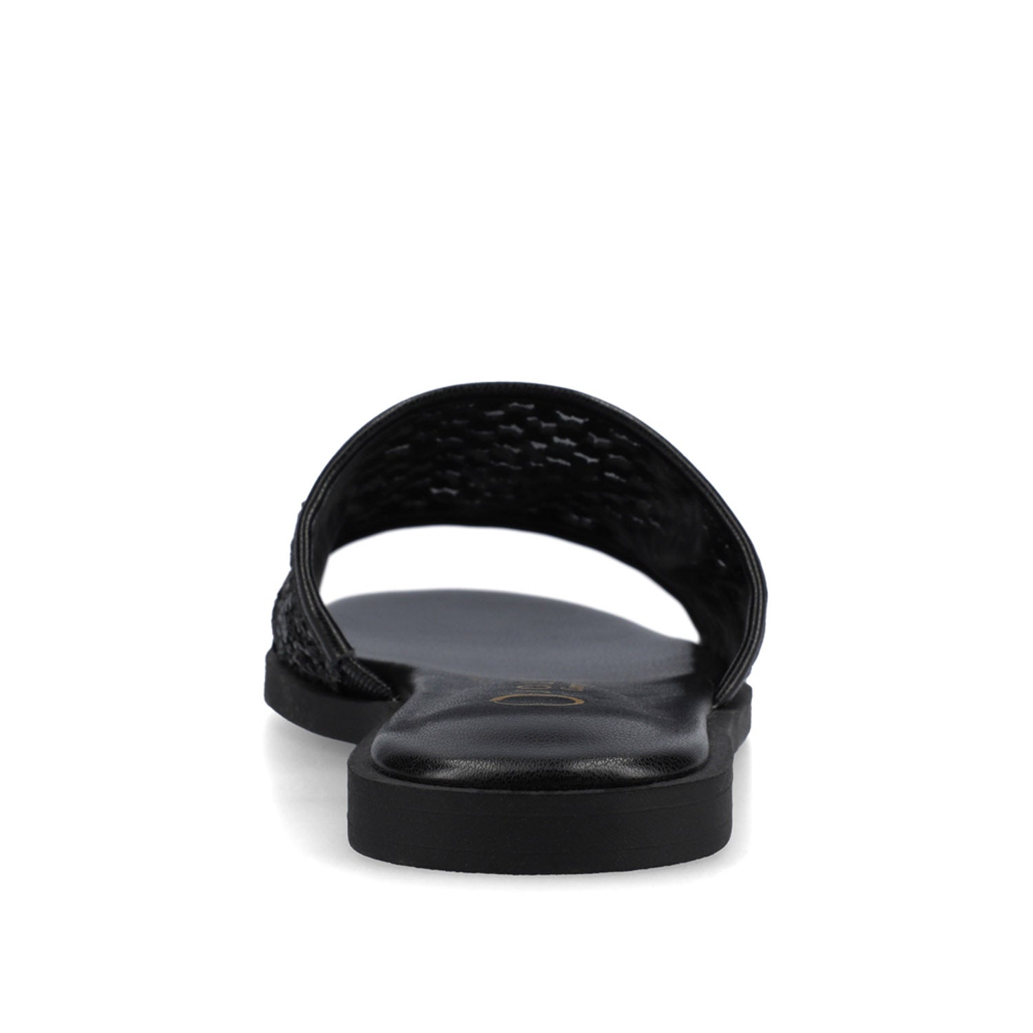 Journee PRISILLA SLIDE SANDALS IN STATEMENT - Black Open Raffia