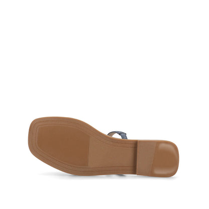 Journee BRISA MULTI STRAP SLIDE SANDALS - Denim