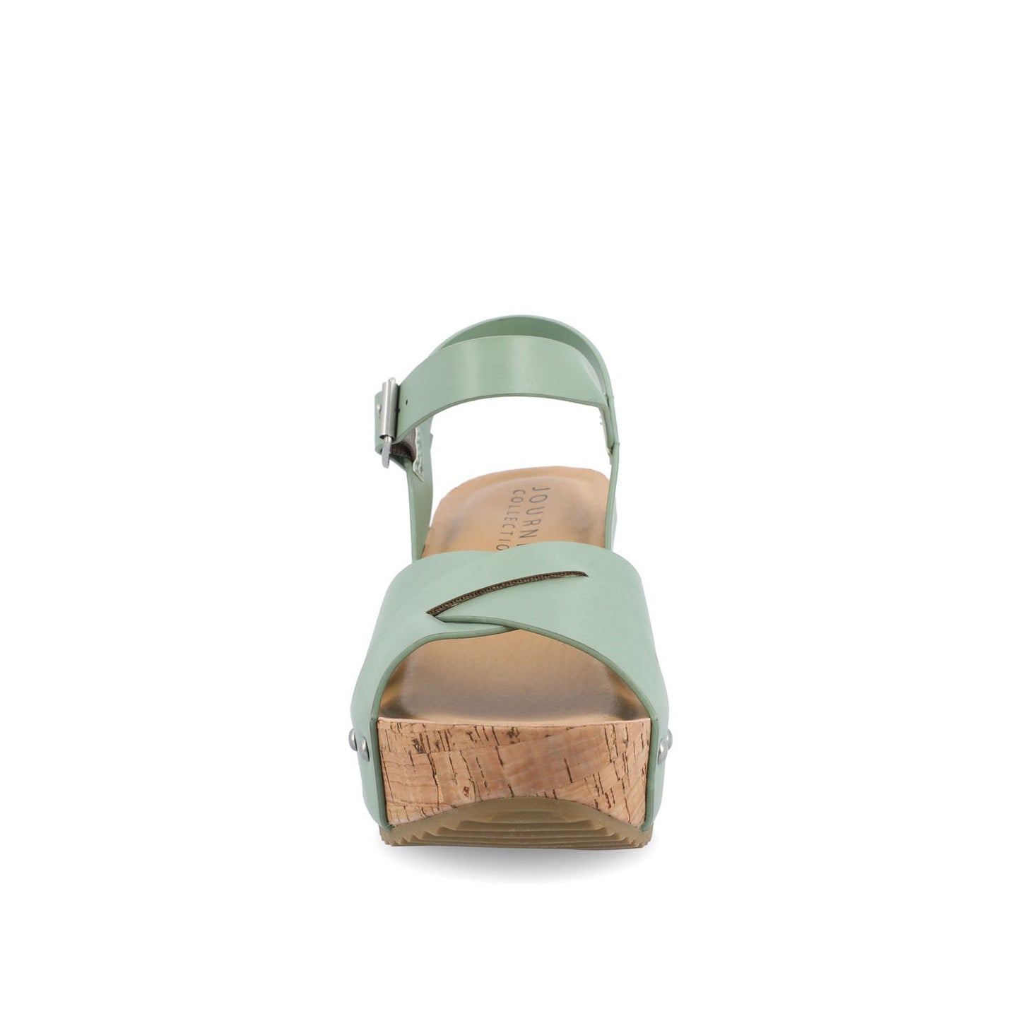 Journee VALENTINA HEELED SANDALS IN VEGAN LEATHER - Green