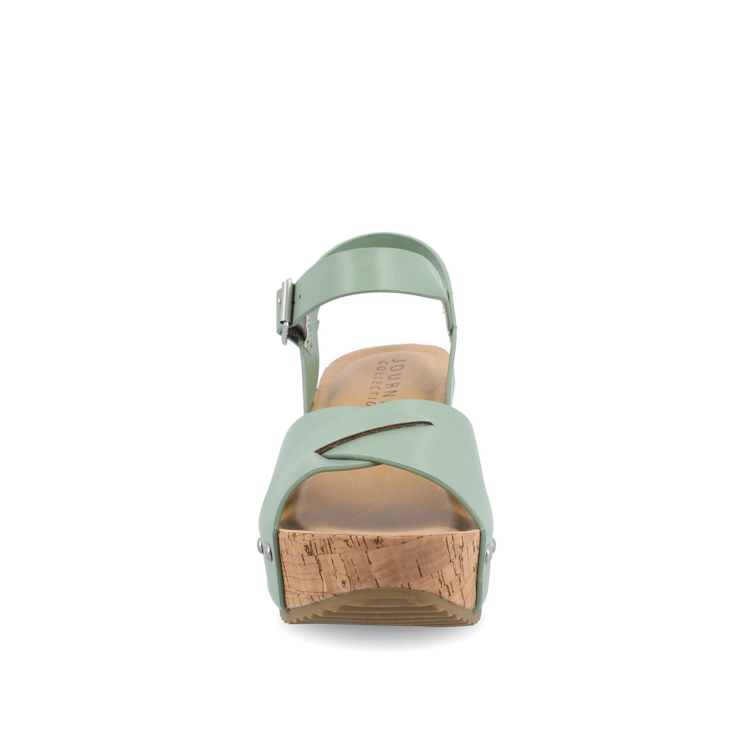 Journee VALENTINA HEELED SANDALS IN VEGAN LEATHER - Green