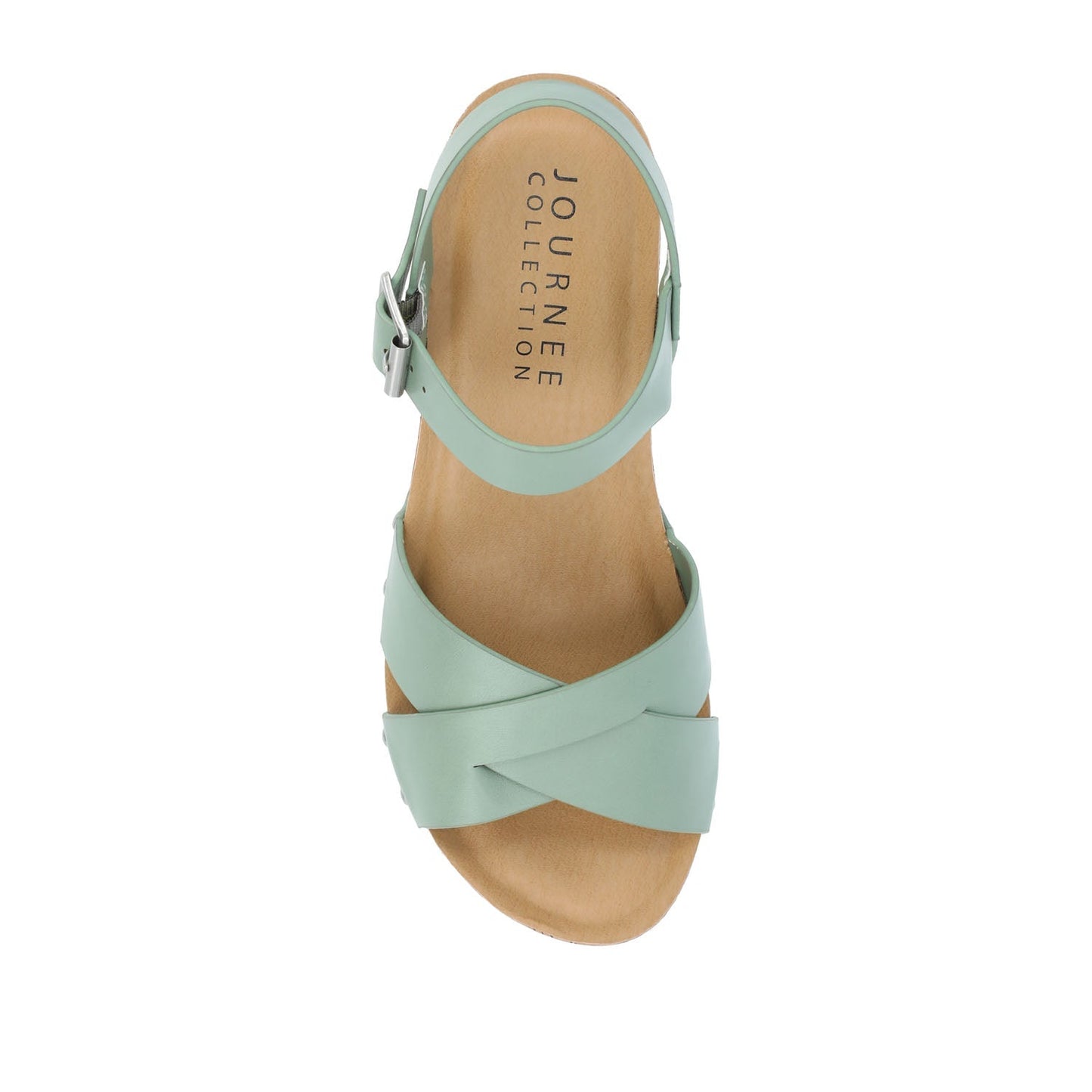 Journee VALENTINA HEELED SANDALS IN VEGAN LEATHER - Green