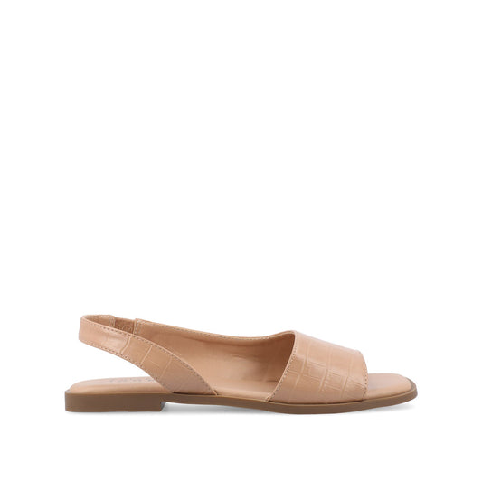 Journee BRINSLEY CUTOUT SANDALS IN CROCO - Tan Croco