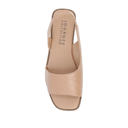 Journee BRINSLEY CUTOUT SANDALS IN CROCO - Tan Croco