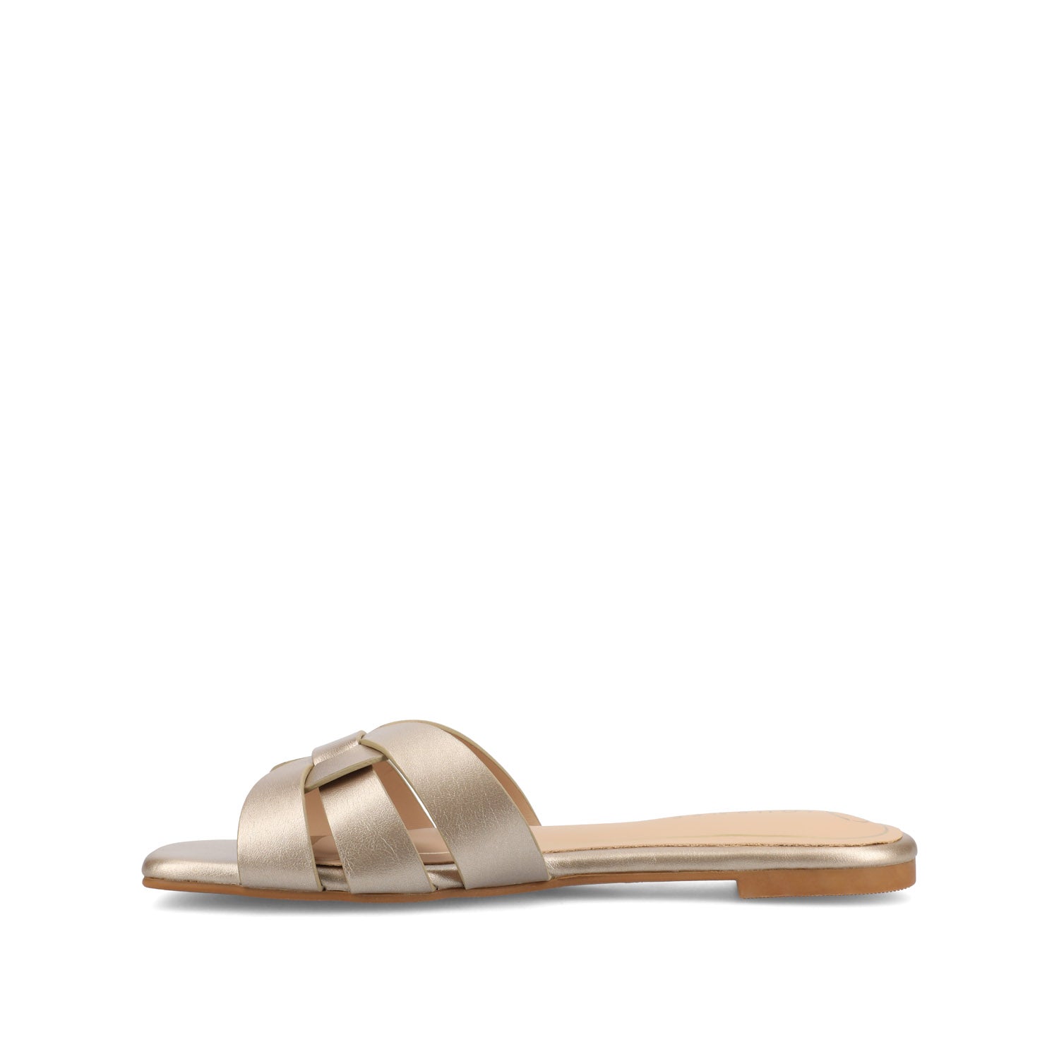 Journee ARRINA SLIDE SANDALS IN BASIC PATENT - Champagne PU