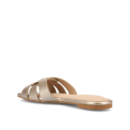 Journee ARRINA SLIDE SANDALS IN BASIC PATENT - Champagne PU