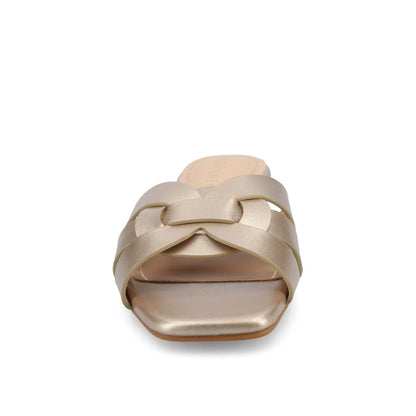 Journee ARRINA SLIDE SANDALS IN BASIC PATENT - Champagne PU