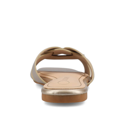 Journee ARRINA SLIDE SANDALS IN BASIC PATENT - Champagne PU