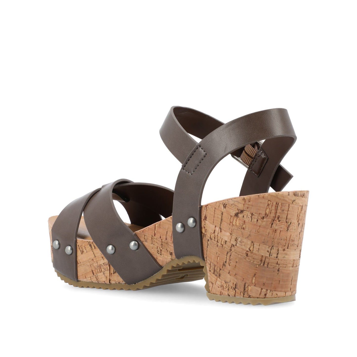 Journee VALENTINA HEELED SANDALS IN VEGAN LEATHER - Brown