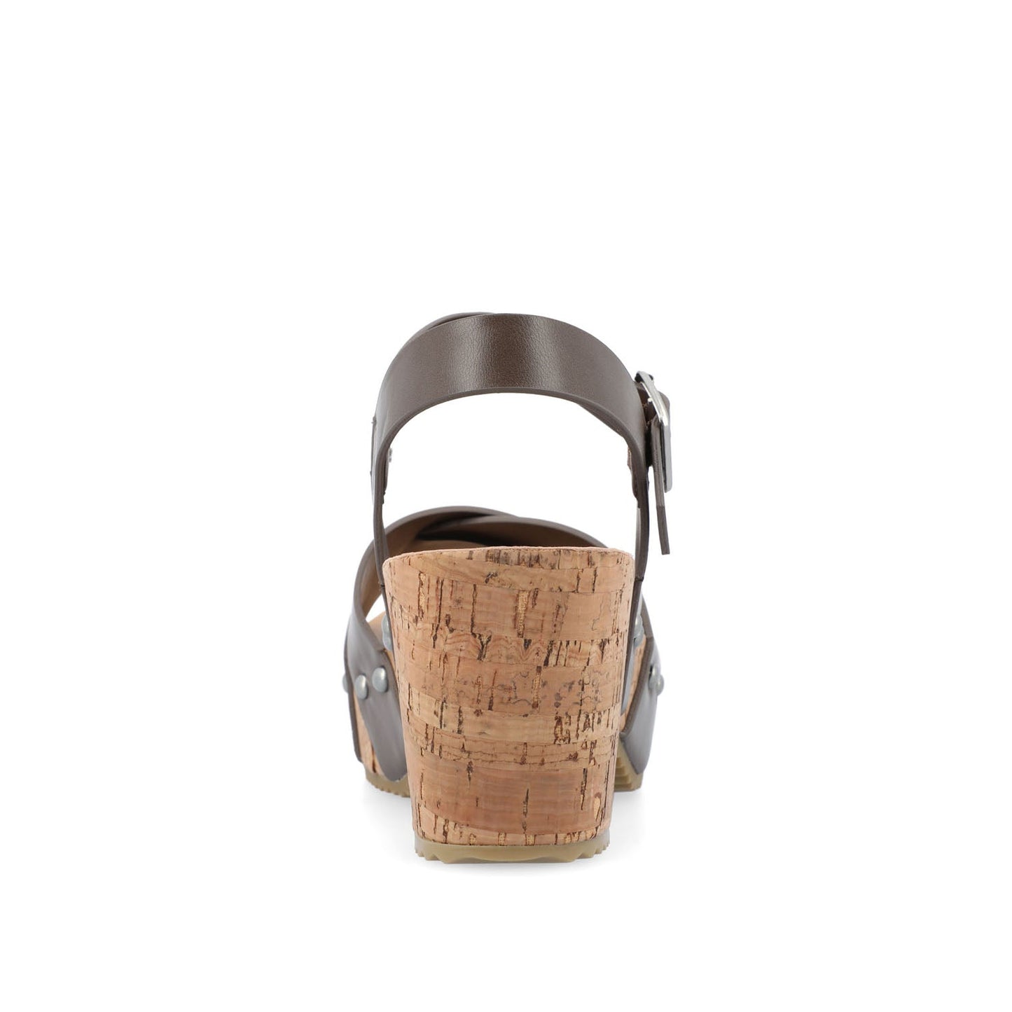 Journee VALENTINA HEELED SANDALS IN VEGAN LEATHER - Brown