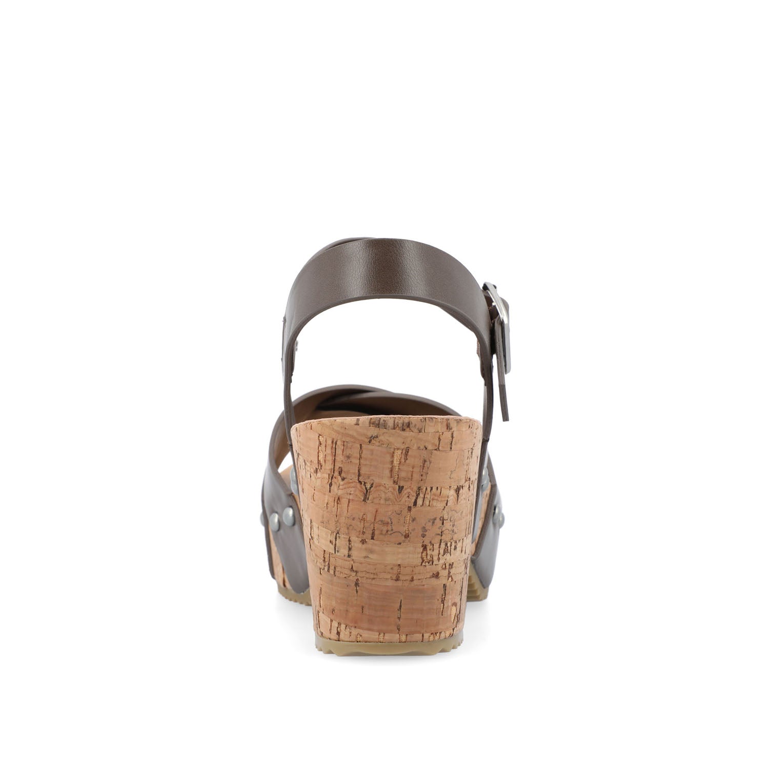 Journee VALENTINA HEELED SANDALS IN VEGAN LEATHER - Brown