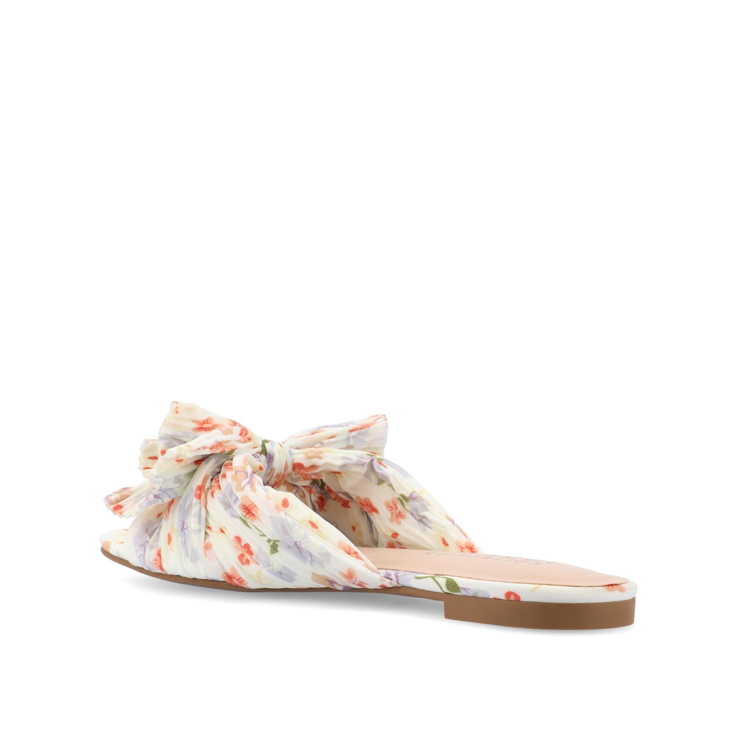 Journee SERLINA PLEATED SLIDE SANDALS IN FOIL - Light Floral Fabric