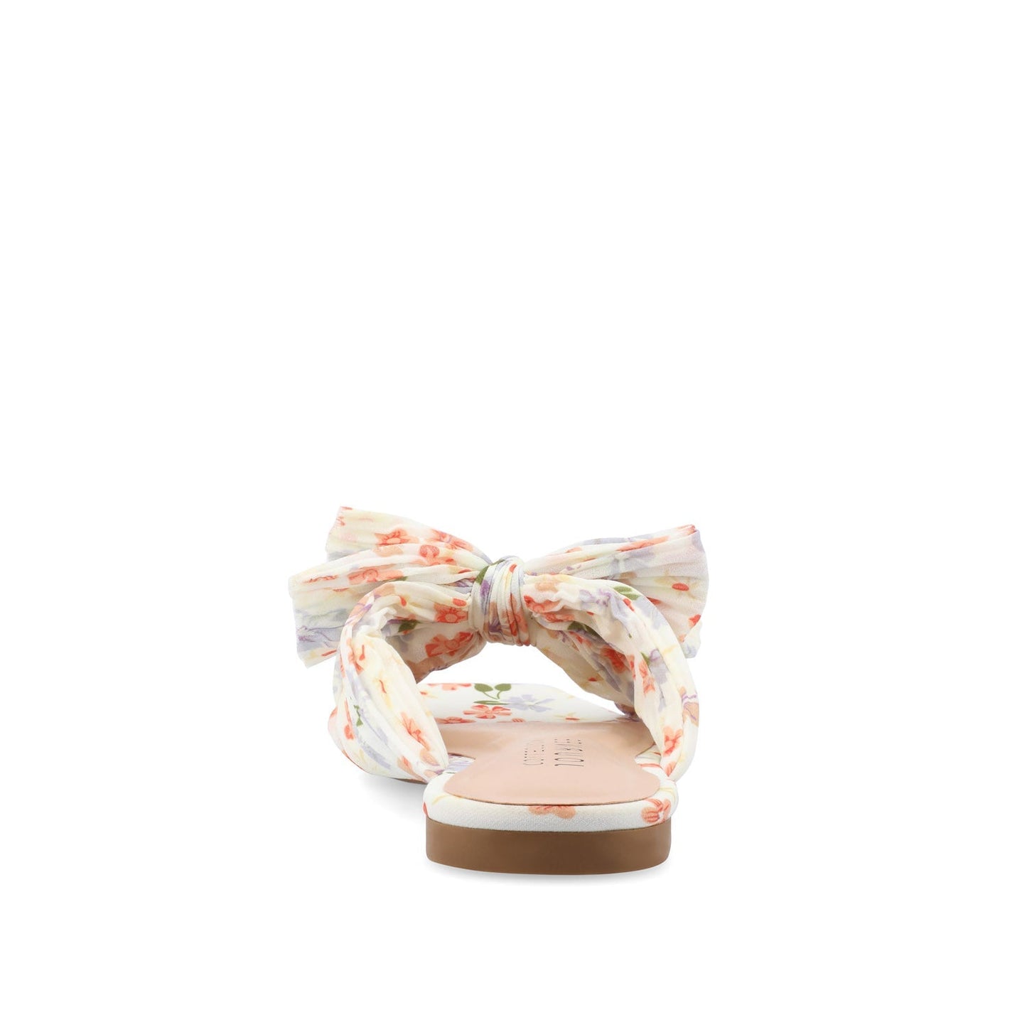 Journee SERLINA PLEATED SLIDE SANDALS IN FOIL - Light Floral Fabric