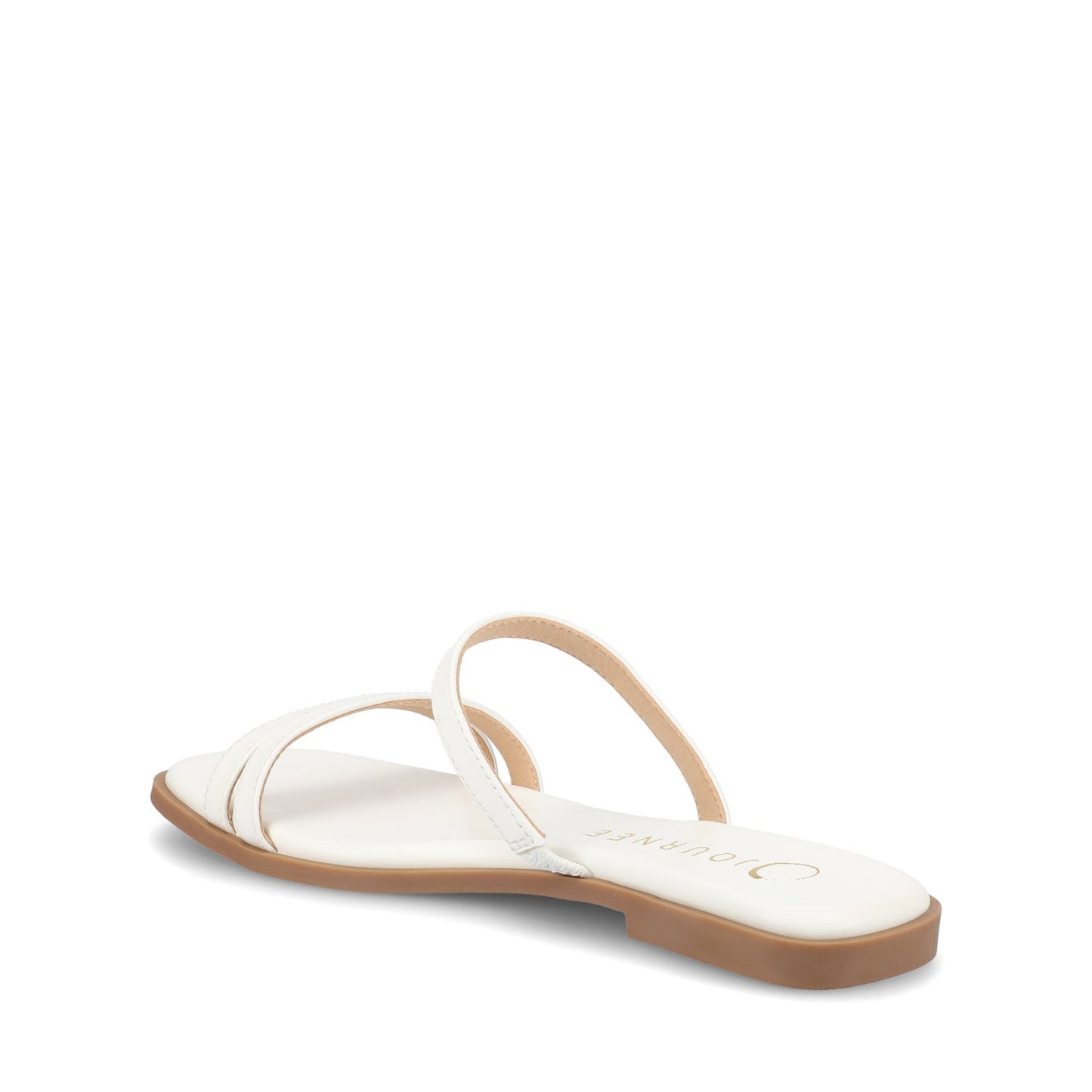 Journee BRISA SLIDE SANDALS IN VEGAN LEATHER - White PU