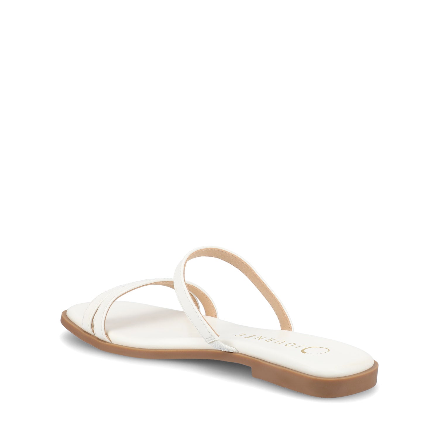 Journee BRISA SLIDE SANDALS IN VEGAN LEATHER - White PU