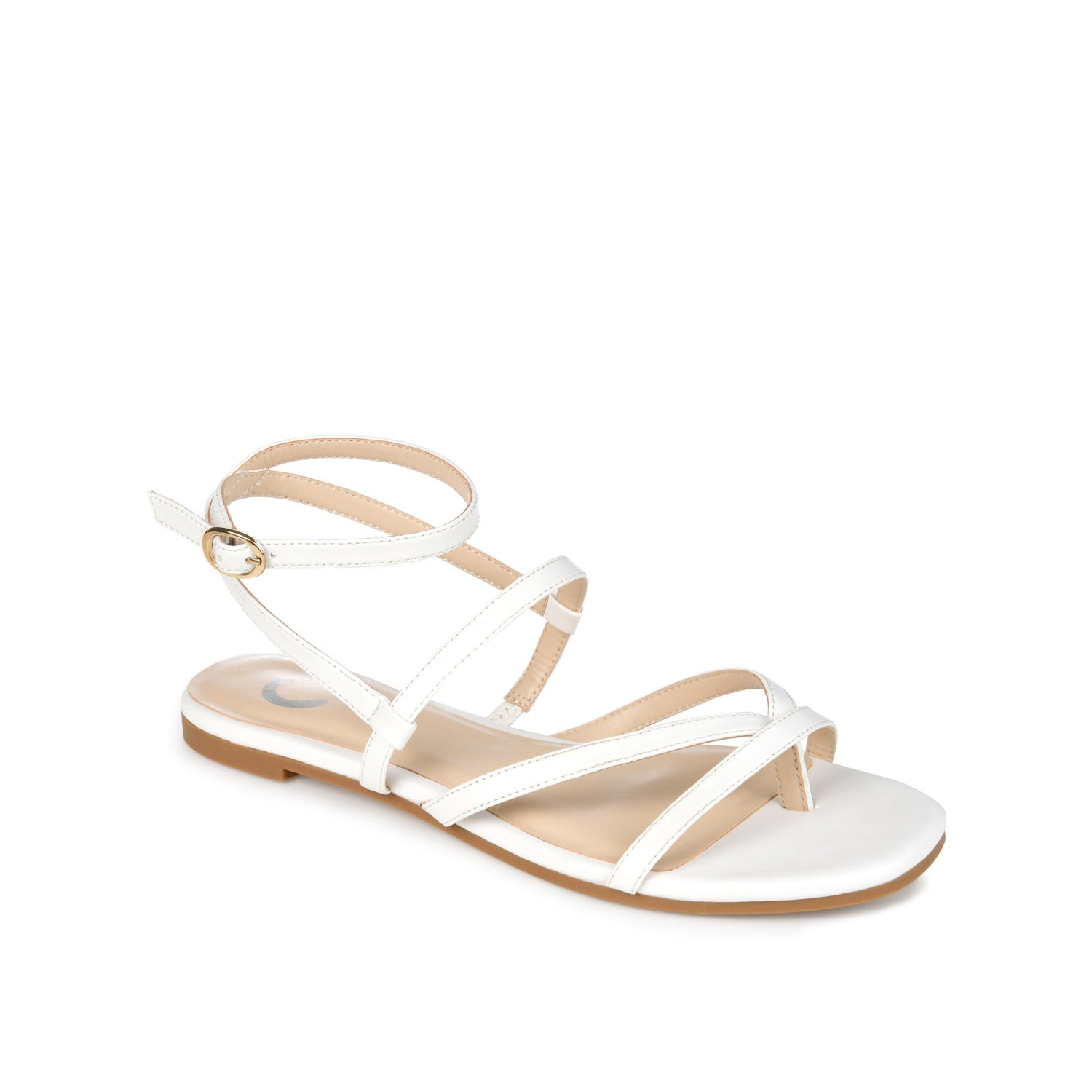 Journee SERISSA CRISSCROSS SANDAL IN VEGAN LEATHER - White