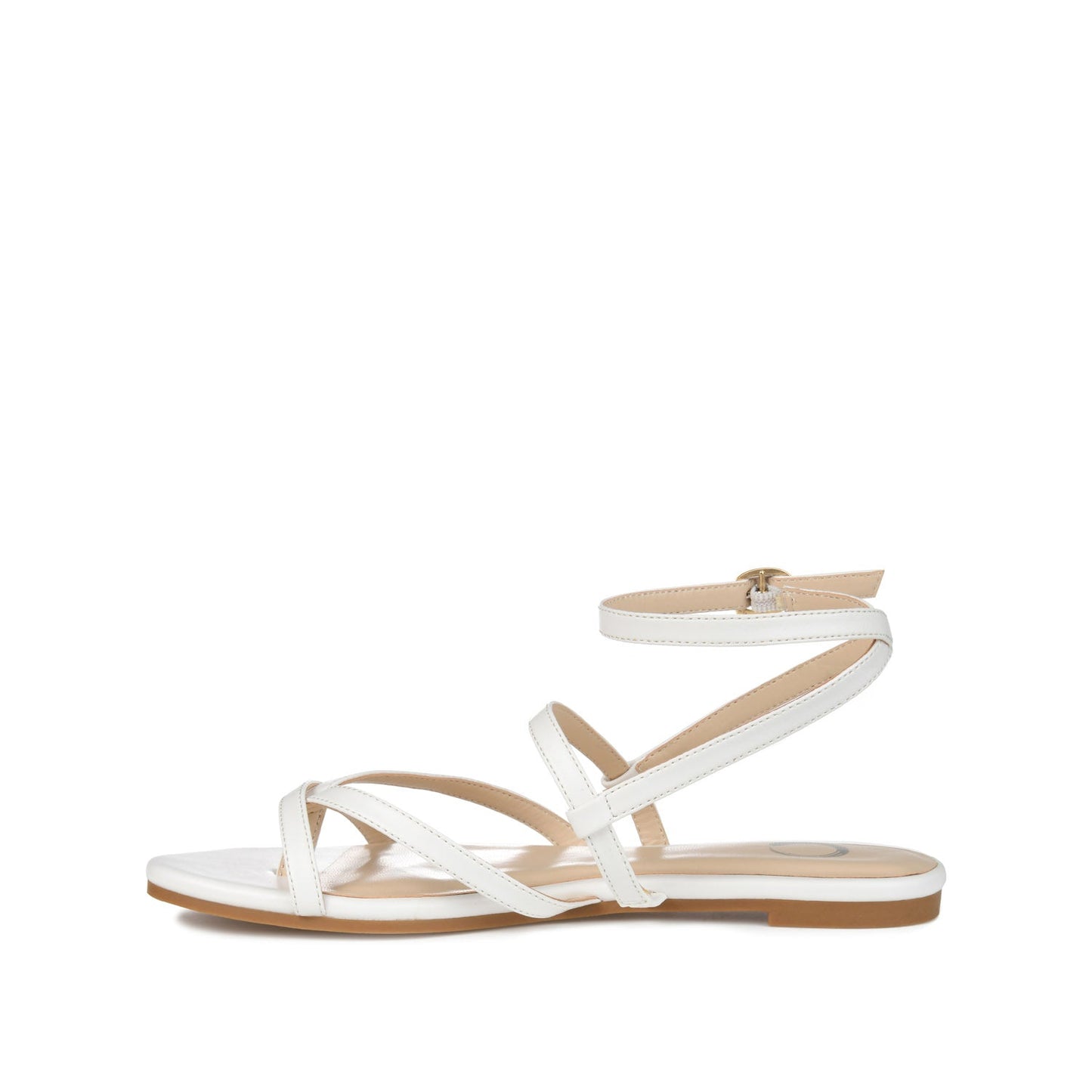 Journee SERISSA CRISSCROSS SANDAL IN VEGAN LEATHER - White