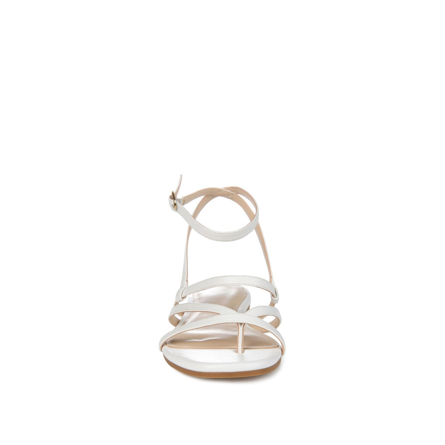 Journee SERISSA CRISSCROSS SANDAL IN VEGAN LEATHER - White