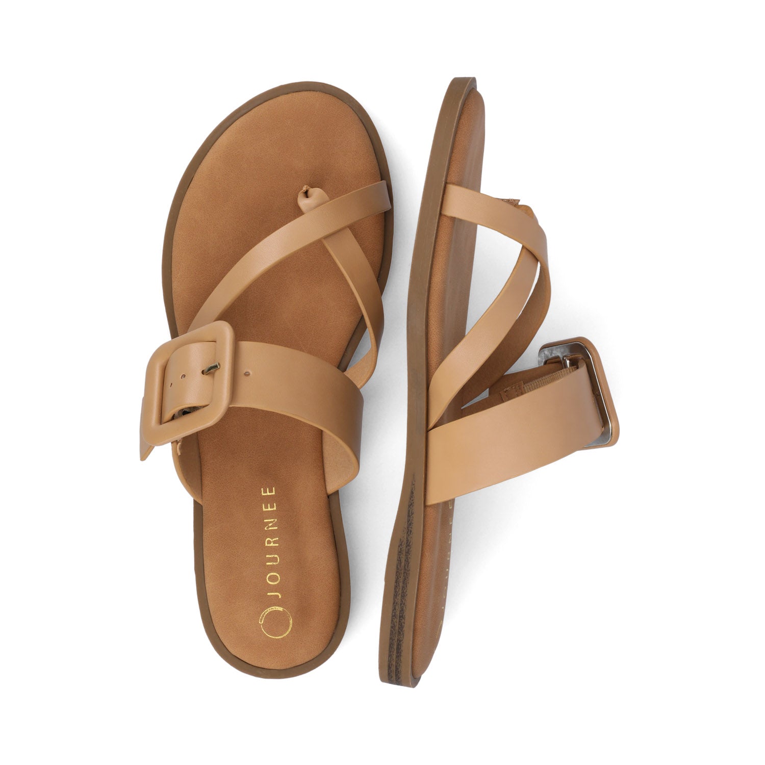 Journee LAYRA FLAT SANDALS - Tan
