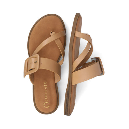 Journee LAYRA FLAT SANDALS - Tan