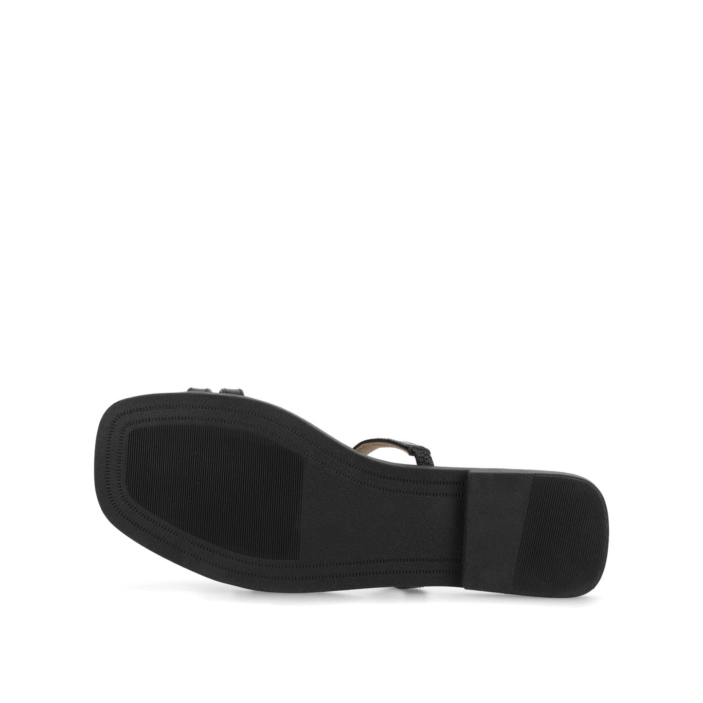 Journee BRISA SLIDE SANDALS IN VEGAN LEATHER - Black PU