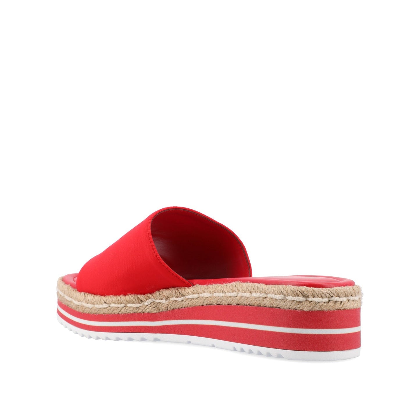 Journee ROSEY ESPADRILLE WEDGE HEELED SLIDE SANDALS - Red