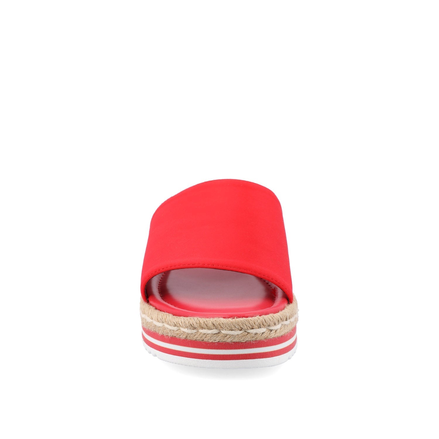 Journee ROSEY ESPADRILLE WEDGE HEELED SLIDE SANDALS - Red