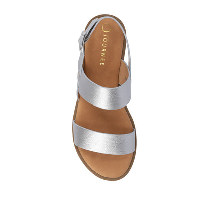 Journee LAVINE MULTI STRAP SANDALS NEW - Silver PU