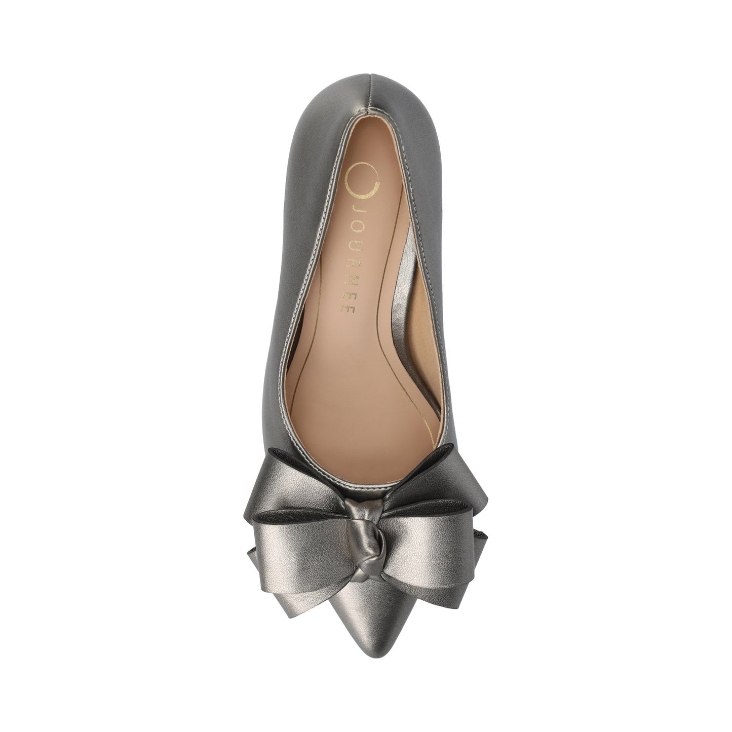Journee CRYSTOL STILETTO PUMP HEELS IN VEGAN LEATHER - Pewter
