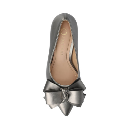Journee CRYSTOL STILETTO PUMP HEELS IN VEGAN LEATHER - Pewter