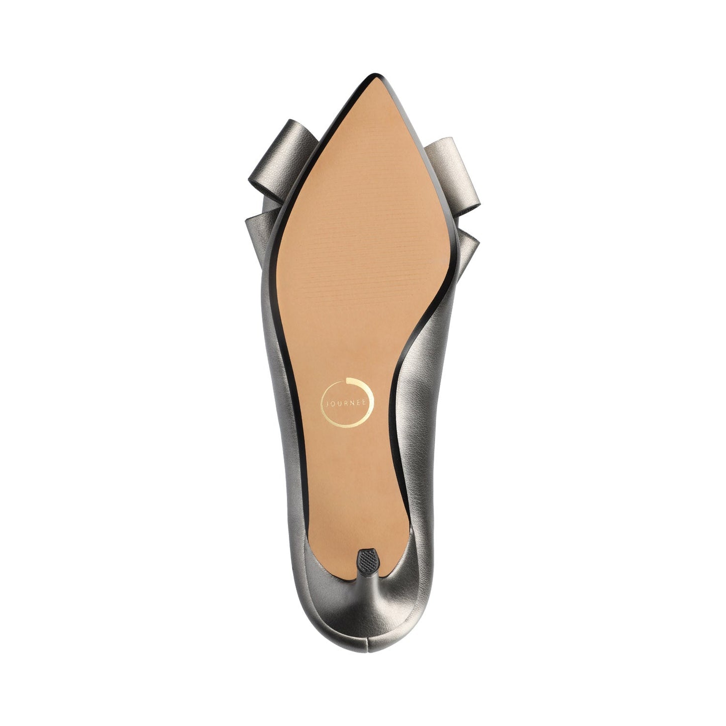Journee CRYSTOL STILETTO PUMP HEELS IN VEGAN LEATHER - Pewter