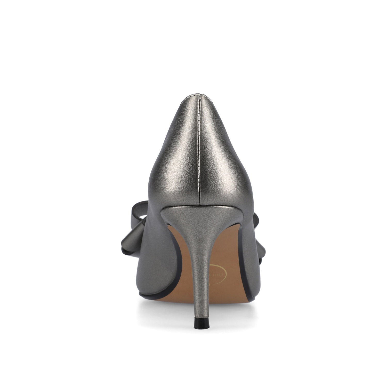 Journee CRYSTOL STILETTO PUMP HEELS IN VEGAN LEATHER - Pewter