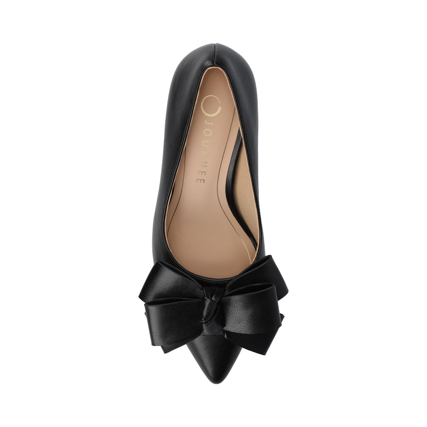 Journee CRYSTOL STILETTO PUMP HEELS IN VEGAN LEATHER - Black