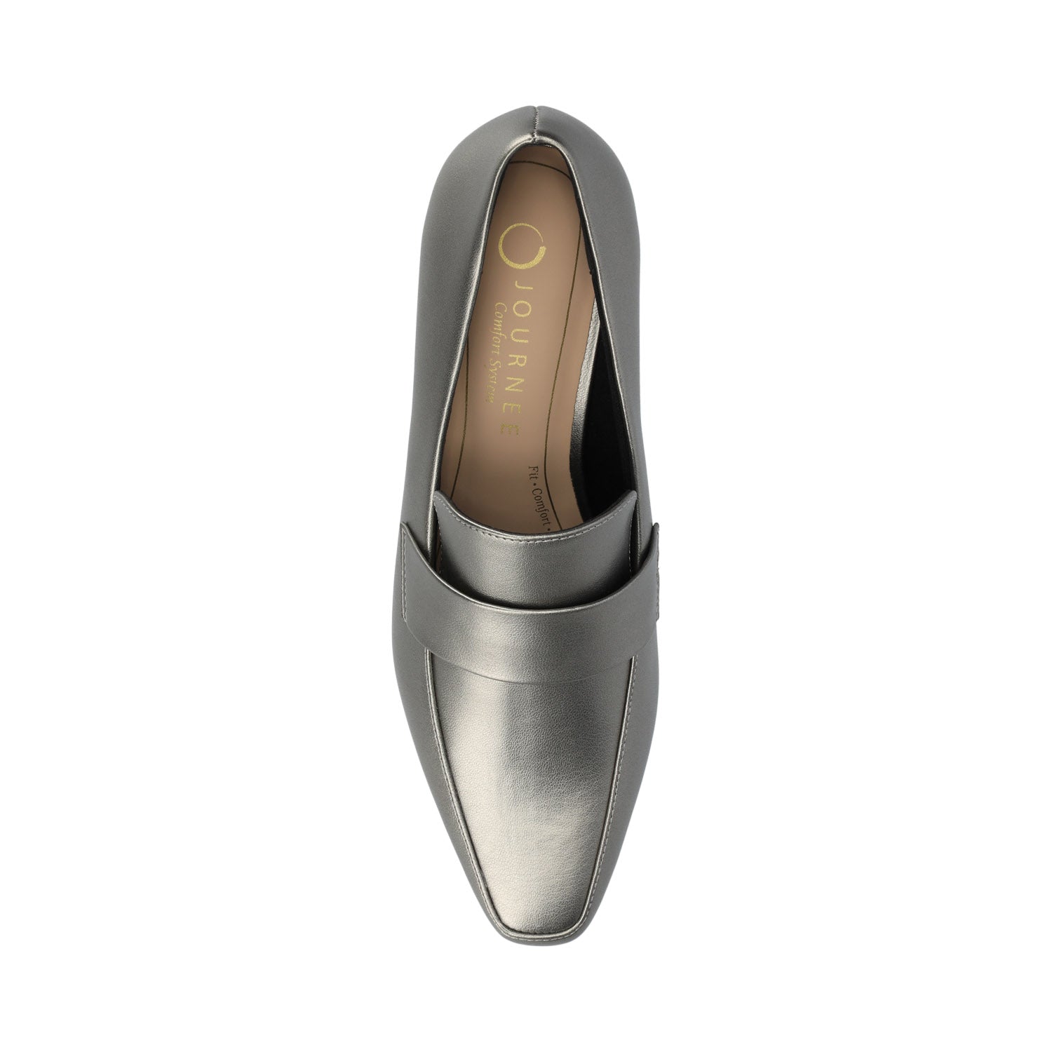 Journee CELINA KITTEN LOAFER HEELS IN CROCO STATEMENT - Pewter
