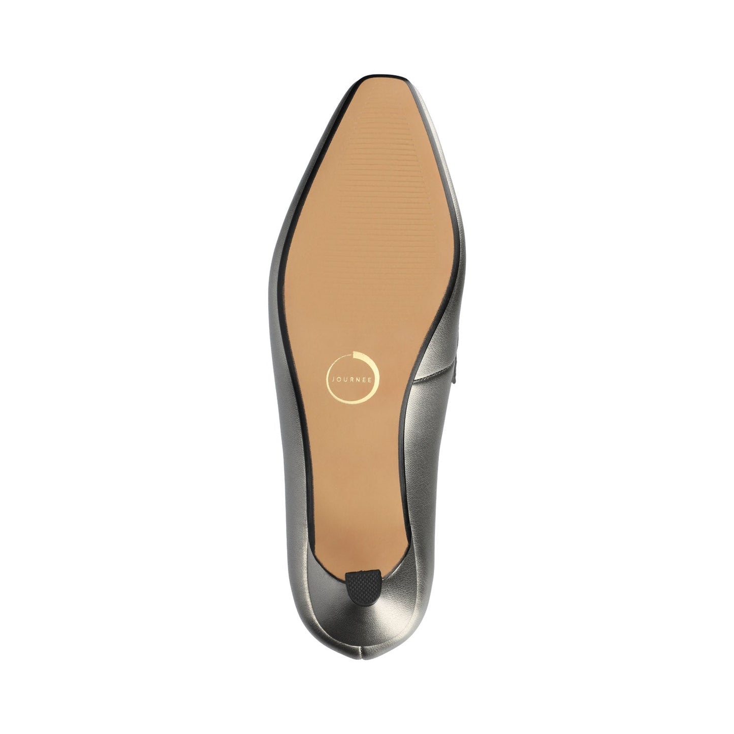 Journee CELINA KITTEN LOAFER HEELS IN CROCO STATEMENT - Pewter