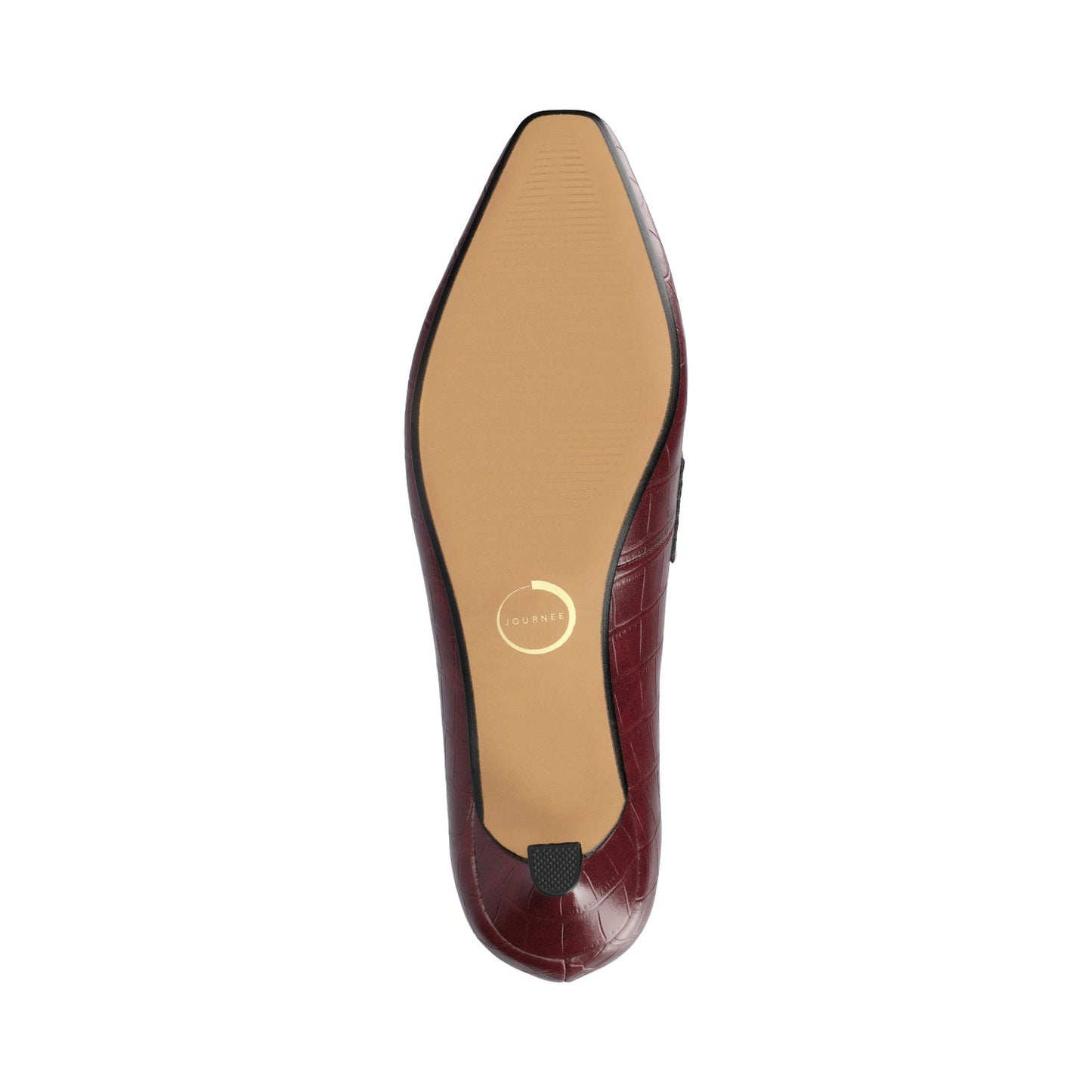 Journee CELINA KITTEN LOAFER HEELS IN CROCO STATEMENT - Oxblood Nubuck