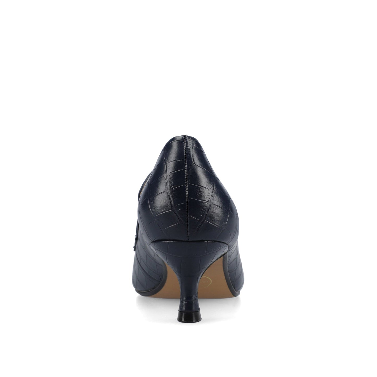 Journee CELINA KITTEN LOAFER HEELS IN CROCO STATEMENT - Navy Nubuck