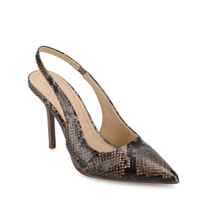 Journee ELENNEY SLINGBACK STILETTO HEELS IN STATEMENT - Brown Snake