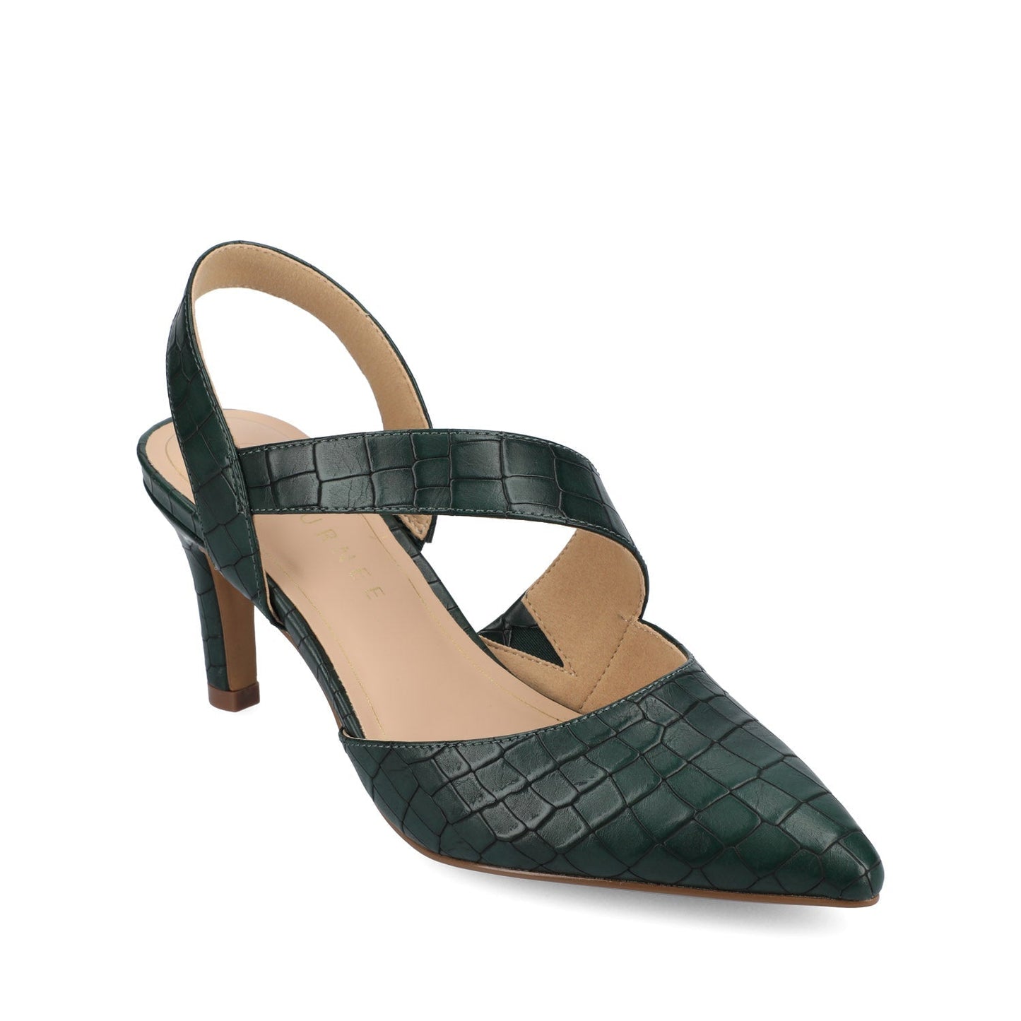 Journee SCARLETT STILETTO HEELS IN CROCO - Green Croc