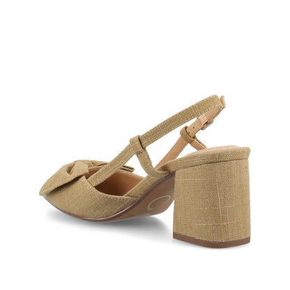 Journee TAILYNN SLINGBACK BLOCK HEELS IN STATEMENT - Wheat