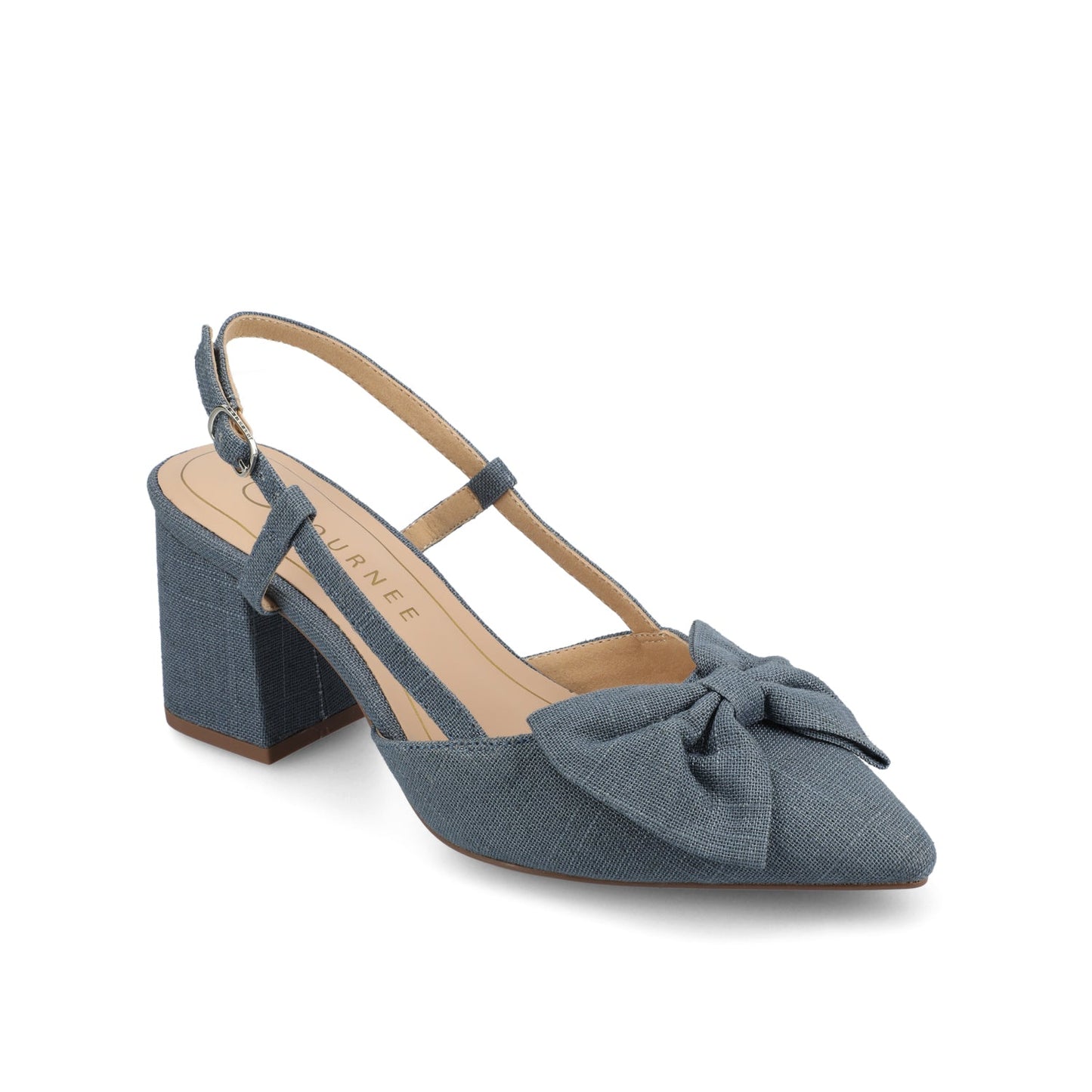 Journee TAILYNN SLINGBACK BLOCK HEELS IN STATEMENT - Denim