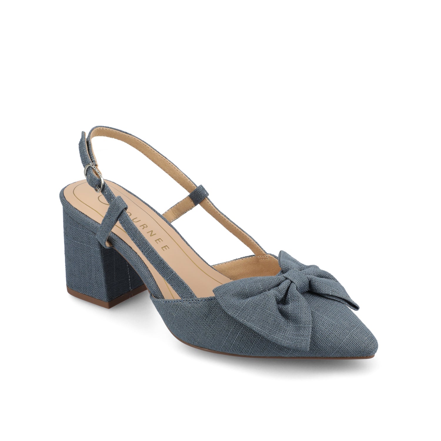 Journee TAILYNN SLINGBACK BLOCK HEELS IN STATEMENT - Denim