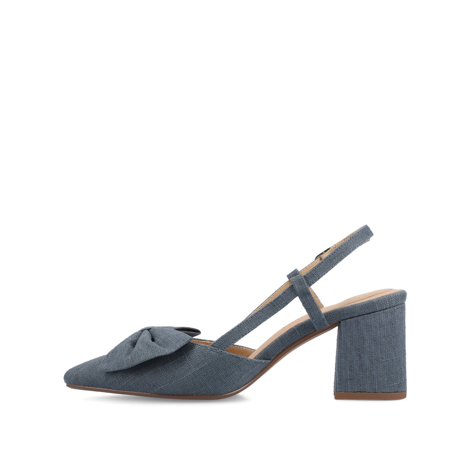 Journee TAILYNN SLINGBACK BLOCK HEELS IN STATEMENT - Denim