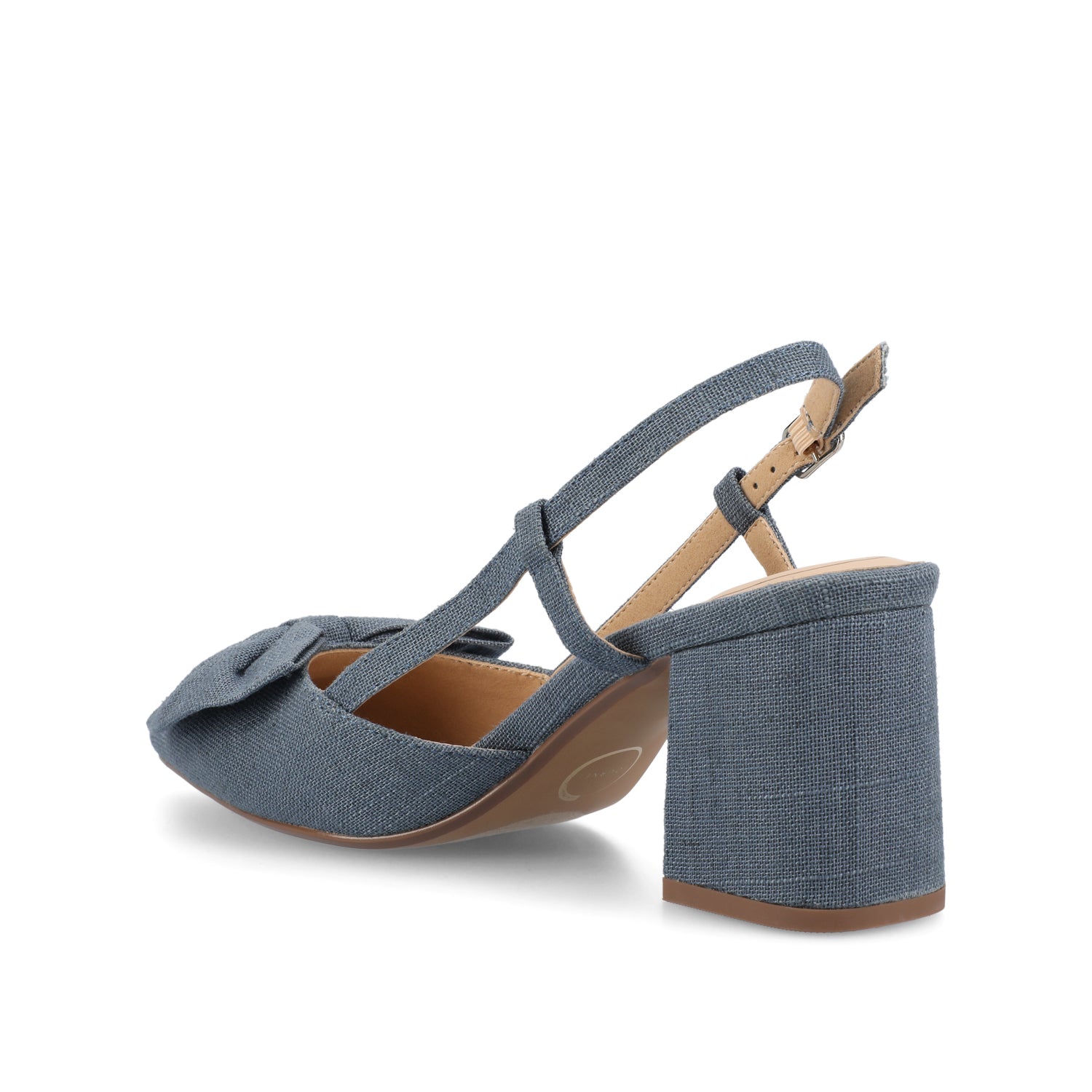 Journee TAILYNN SLINGBACK BLOCK HEELS IN STATEMENT - Denim