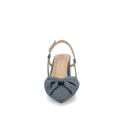Journee TAILYNN SLINGBACK BLOCK HEELS IN STATEMENT - Denim