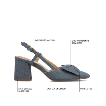Journee TAILYNN SLINGBACK BLOCK HEELS IN STATEMENT - Denim