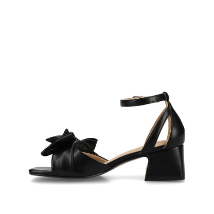 Journee ZEVI STRAPPY BLOCK HEELS IN VEGAN LEATHER - Black PU
