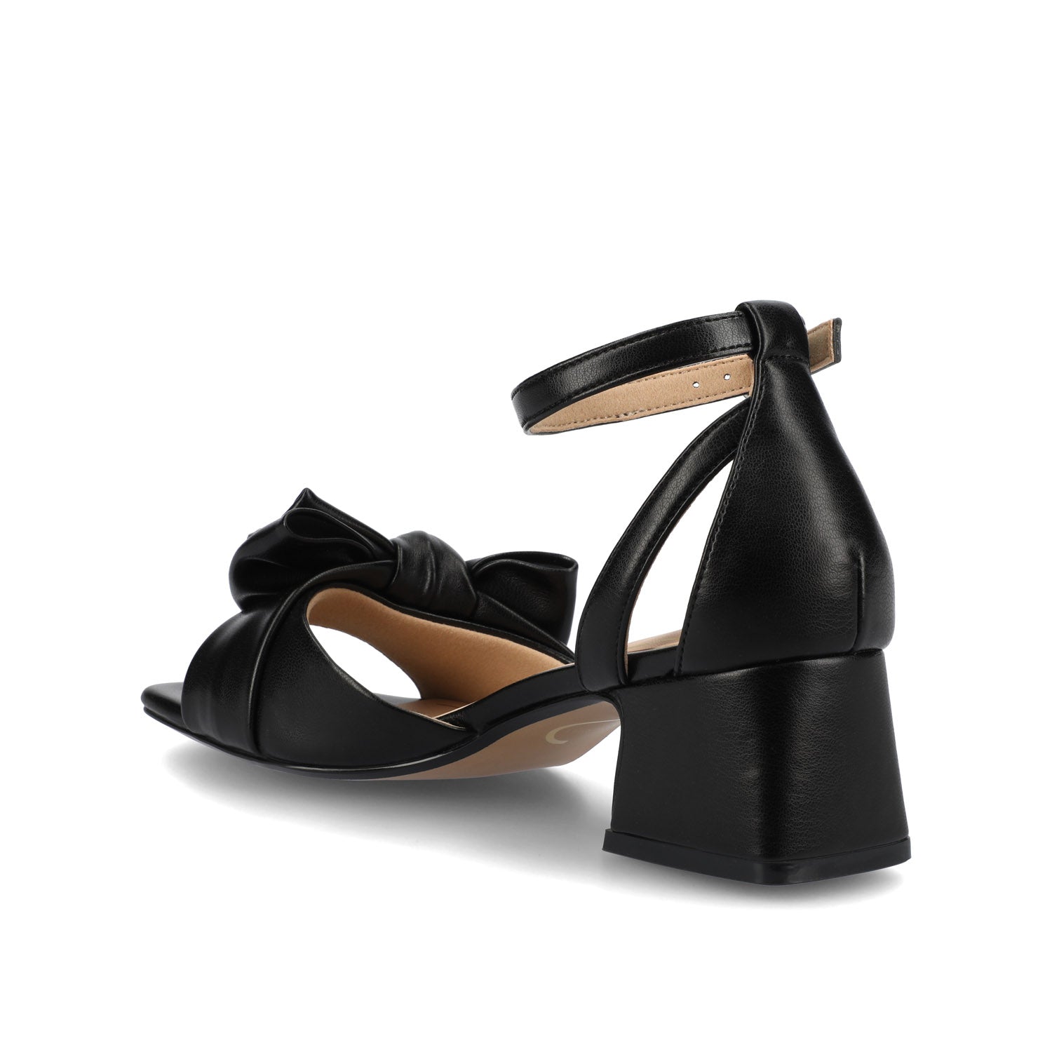 Journee ZEVI STRAPPY BLOCK HEELS IN VEGAN LEATHER - Black PU