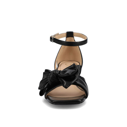 Journee ZEVI STRAPPY BLOCK HEELS IN VEGAN LEATHER - Black PU